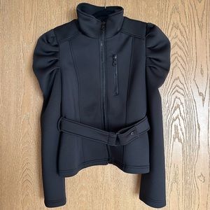 Turtleneck Puff Sleeve Zara Jacket with Belt